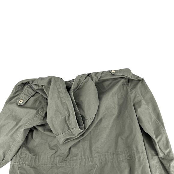 Love Tree Army Green Cargo Jacket Hooded Zipper Pockets Large Streetwear Casual - Picture 7 of 7